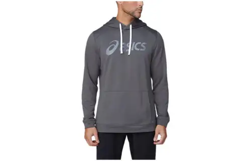 ASICS Sweatshirts Men's Graphite Gray Hooded Moderate Regular
