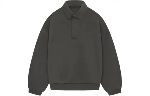 Fear Of God Essentials SS24 Longsleeve Polo Shirt Men's Ink Black