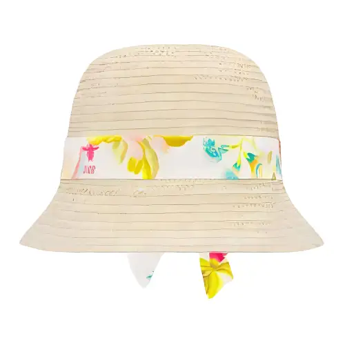 DIOR Straw Bucket Hats Kids' Ivory