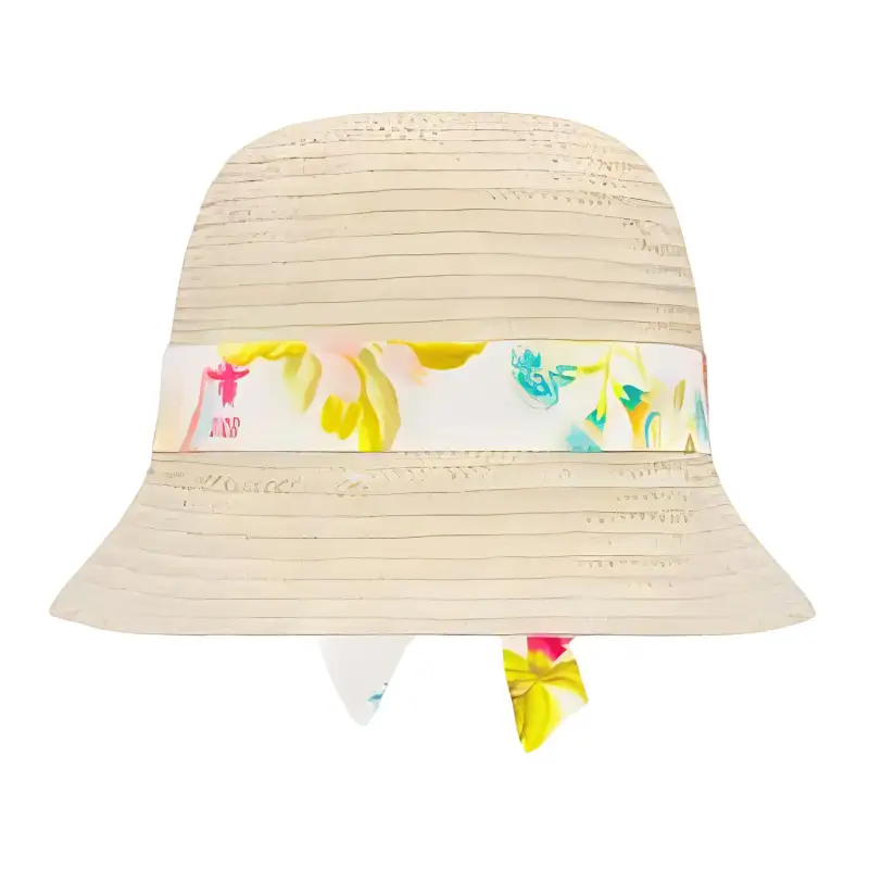 DIOR Straw Bucket Hats Kids' Ivory