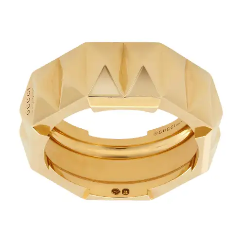 GUCCI Link To Love Series Rings Unisex Gold