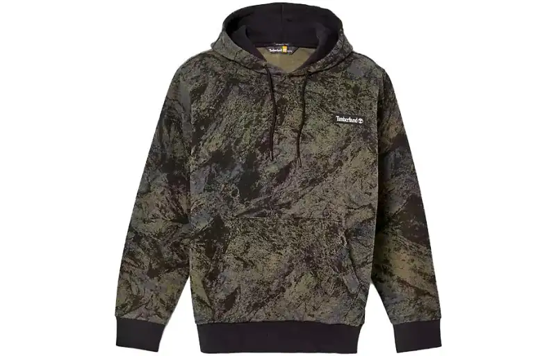 Timberland Sweatshirts Unisex Green Hooded Moderate Regular