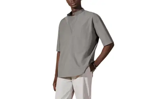 HERMES Shirts Men's Dusty Gray Moderate