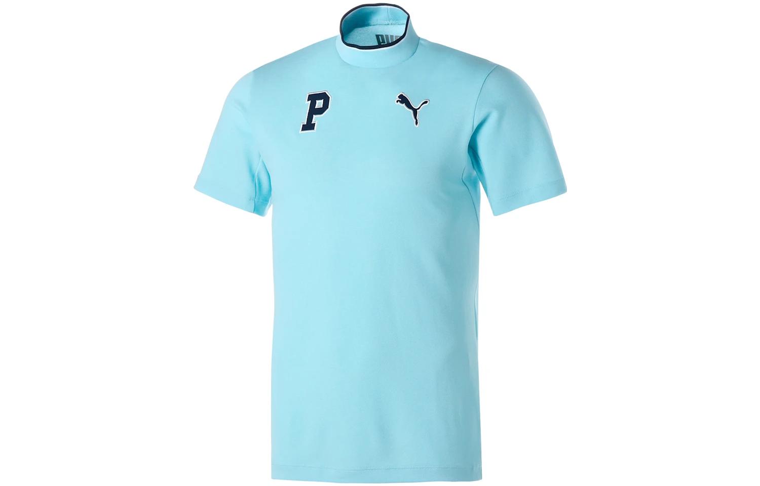 PUMA Polo Shirts Men's Sky Blue Polo Collar Moderate Other