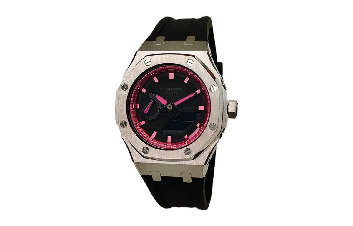 CASIO Custom Collection Electronic Movement Fluoroelastomer Strap Watch Men's Watches Black Dial
