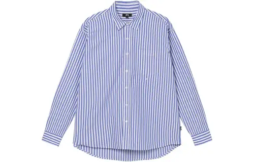 Stussy Shirts Men's Blue White Polo Collar Moderate Other