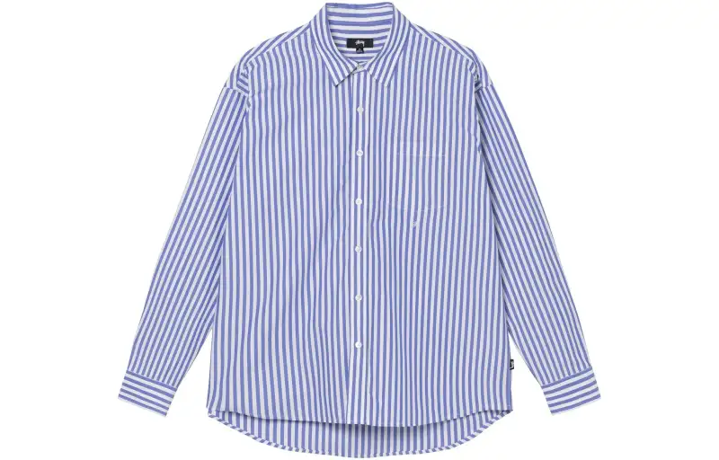 Stussy Shirts Men's Blue White Polo Collar Moderate Other