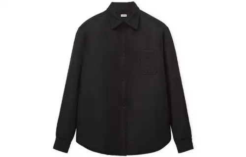 LOEWE SS23 Shirts Men's Black Pointed Collar Moderate Other
