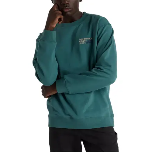 New Balance Athletics Premium Logo Crew Sweatshirt Men's New Spruce