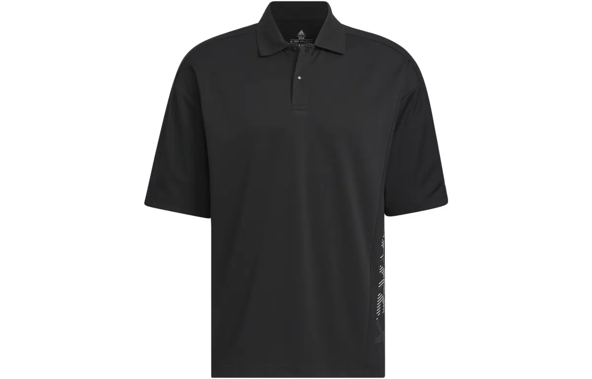 Adidas Polo Shirts Men's Black Polo Collar Moderate Straight Fit