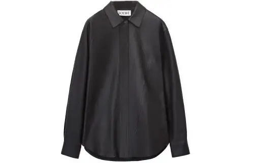 LOEWE Shirts Men's Black Lapel Moderate Other