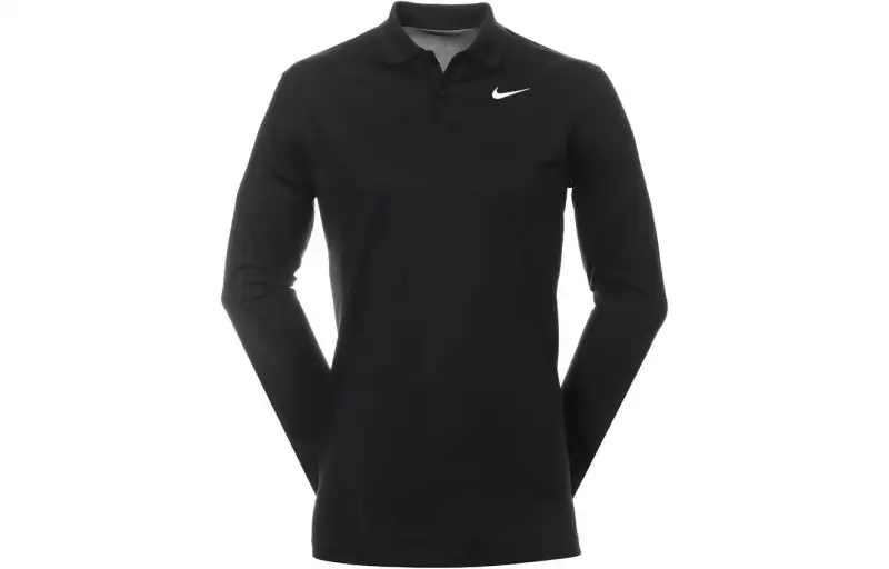 Nike Polo Shirts Men's Black Polo Collar Moderate Straight Fit