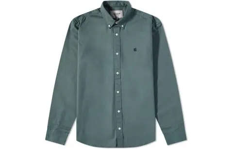 Carhartt WIP Shirts Men's Green Lapel Moderate Shirt