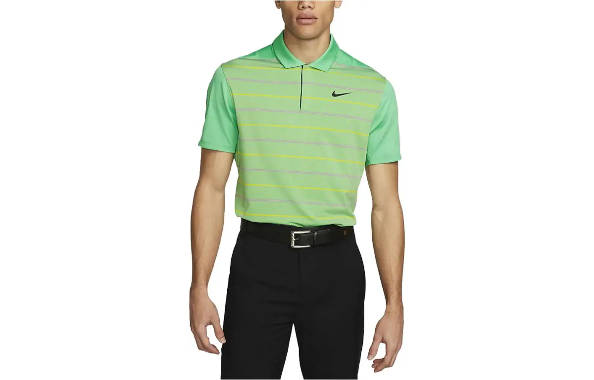 Nike Polo Shirts Men's Green Polo Collar Moderate Straight Fit
