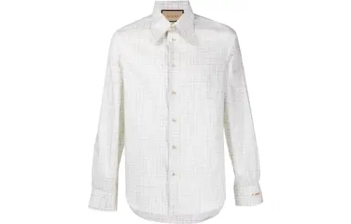 GUCCI Shirts Men's White Lapel Moderate