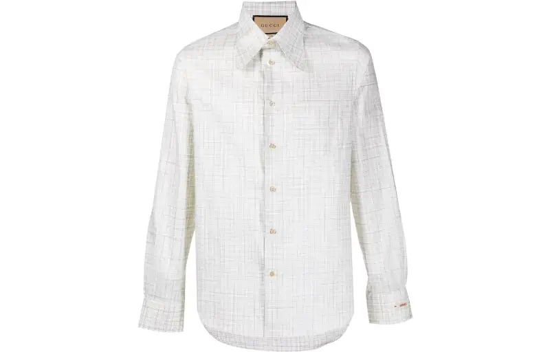 GUCCI Shirts Men's White Lapel Moderate