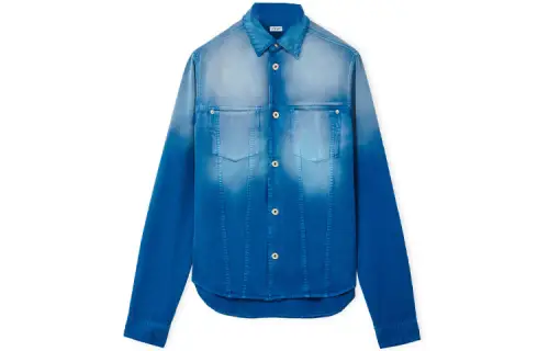 LOEWE Sunbleach Denim Regular Fit Overshirt Shirt