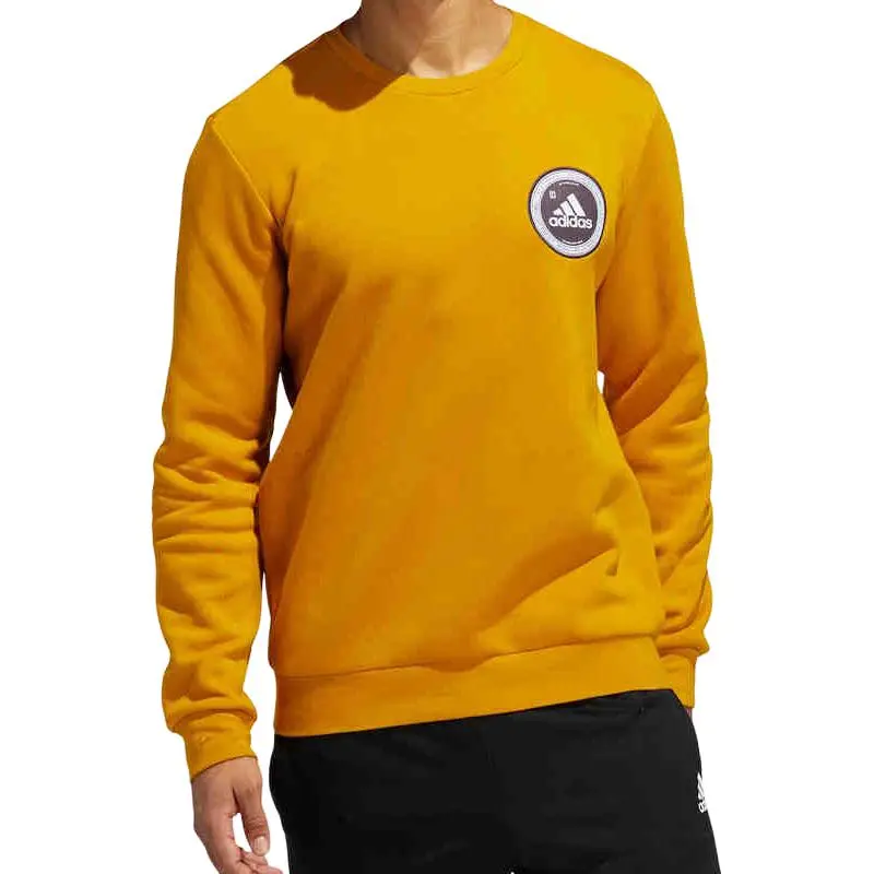 Adidas Sweatshirts Men's Yellow Crew Neck Moderate