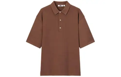 UNIQLO U Collection Polo Shirts Men's Light Umber Polo Collar Moderate Other