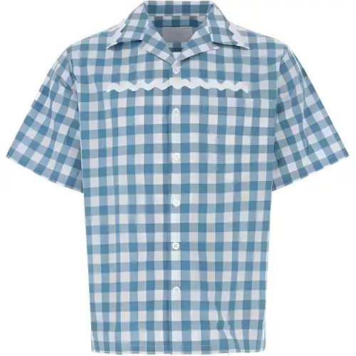 PRADA Check Pattern Short Sleeved Shirt