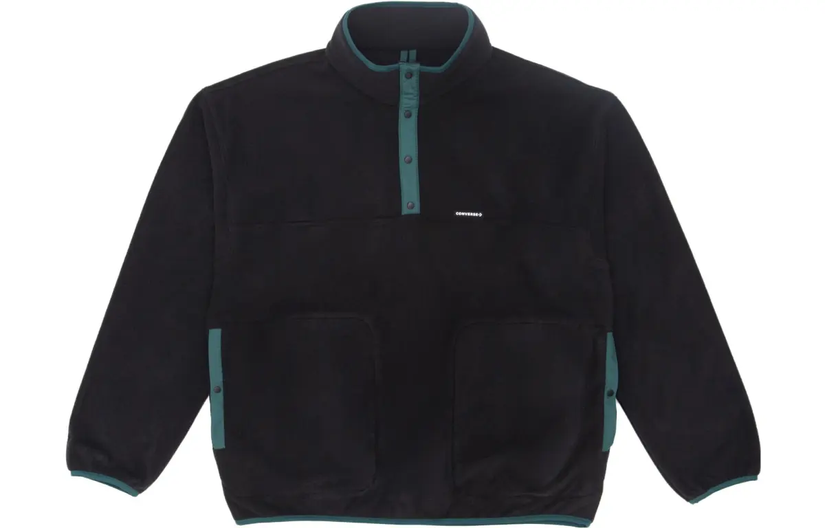 Converse Counter Climate Sweatshirts Men's Black Stand Collar Moderate Regular