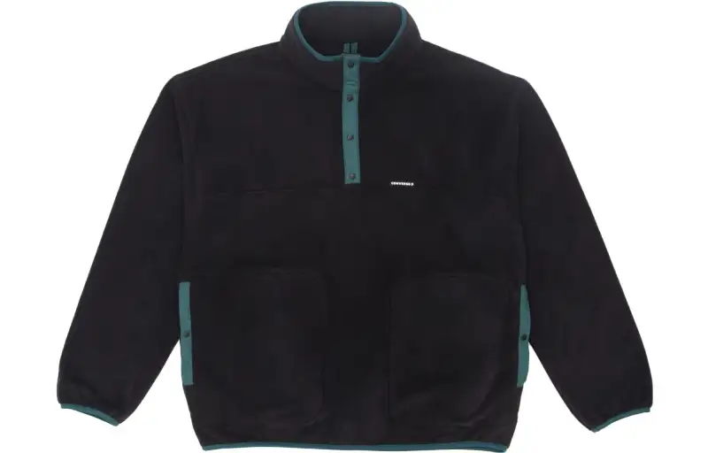 Converse Counter Climate Sweatshirts Men's Black Stand Collar Moderate Regular