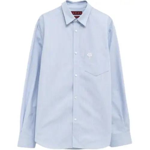 GUCCI Logo Embroidered Striped Shirt