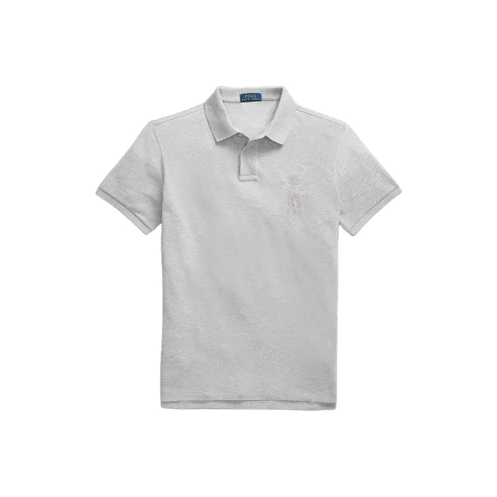Polo Ralph Lauren Big Pony SS24 Polo Shirt Custom Slim Fit Men's Gray