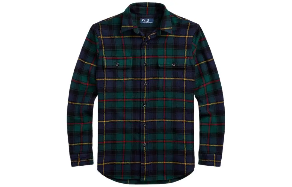 long-sleeve checked shirt