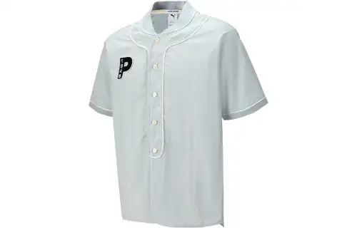 PUMA Puma Lightning hair printed college style moisture-wicking anti-UV ultra-light and breathable woven round neck short-sleeved shirt for men and women, platinum gray