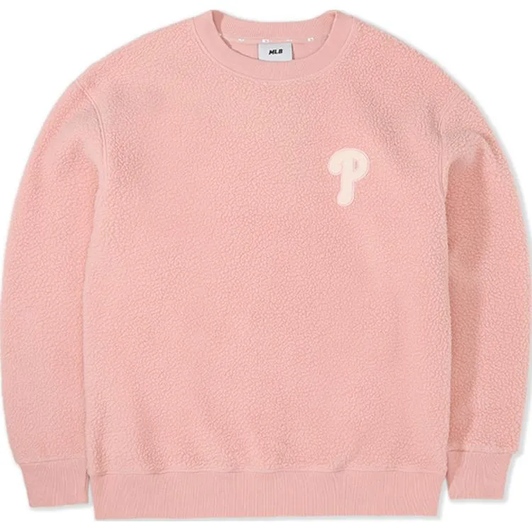 MLB Sweatshirts Unisex Pink Crew Neck Moderate Straight Fit