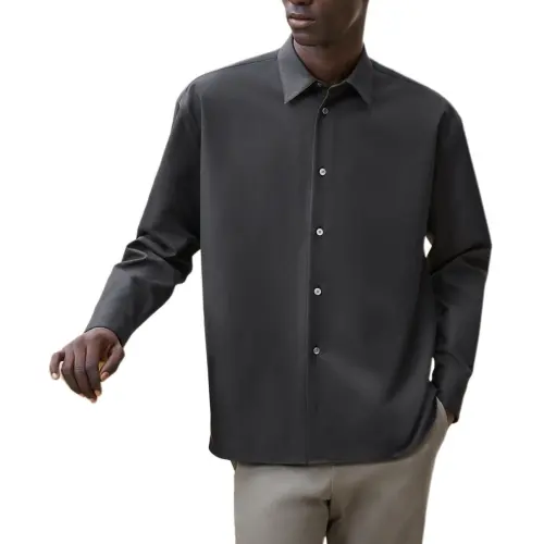 HERMES Shirts Men's Black Lapel Moderate Other