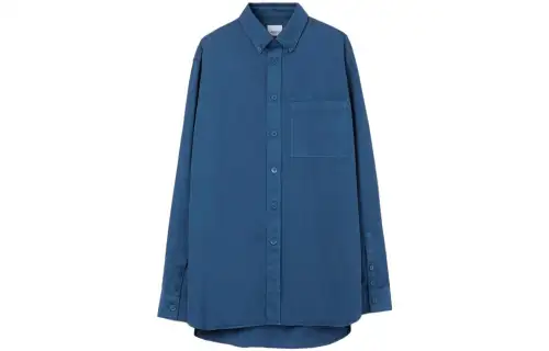 Burberry Shirts Men's Blue Lapel Moderate Other