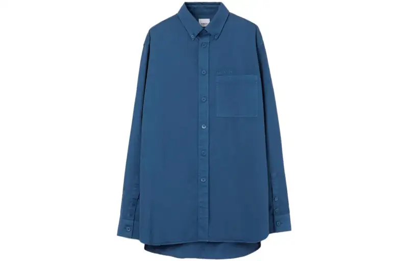 Burberry Shirts Men's Blue Lapel Moderate Other