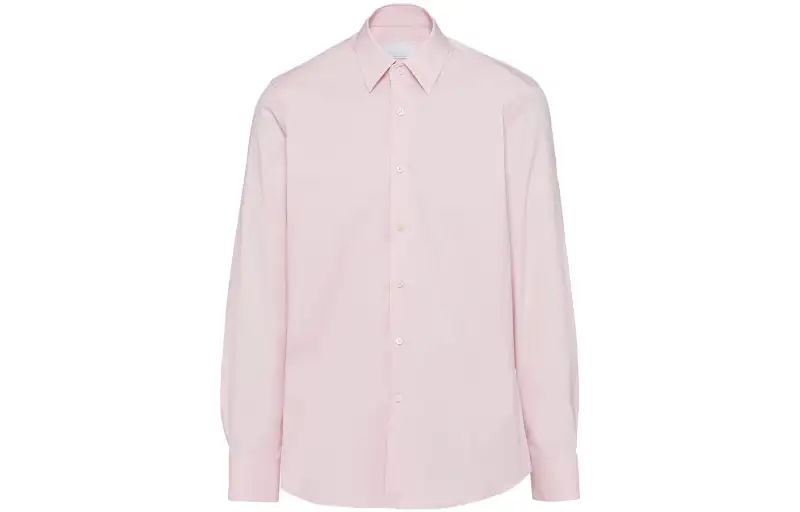 PRADA Shirts Men's Pink Lapel Moderate Other
