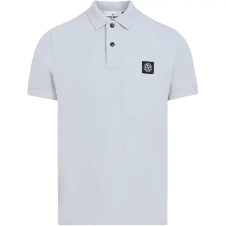 STONE ISLAND Logo Patch Short Sleeved Polo Shirt