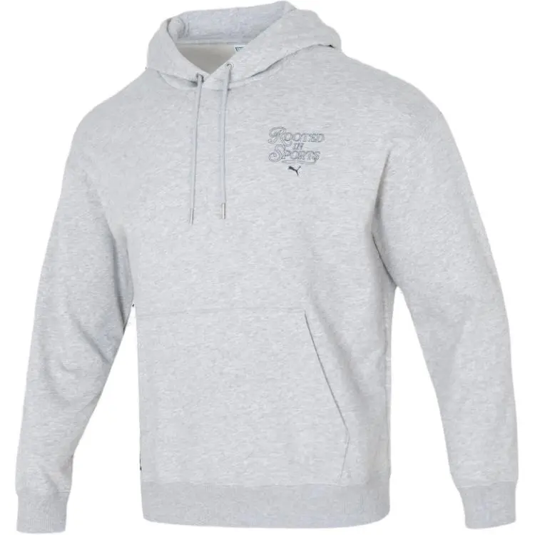 PUMA Sweatshirts Men's Gray Hooded Moderate Straight Fit