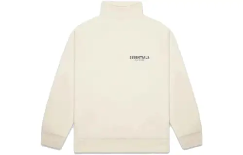 Fear Of God Essentials Mock Neck Sweatshirt Moss Green Turtleneck Sports Fleece Lined American Heavyweight Sweatshirt