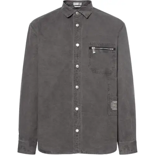 DIOR Shirts Men's Gray Lapel Moderate Other