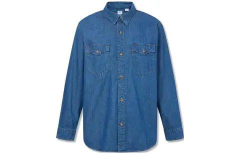 Levi's Shirts Men's Blue Lapel Moderate Shirt