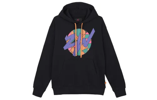 Jordan Zion Print Hooded Sports Fleece Lined Casual Sweatshirt Men's Black