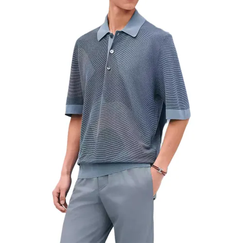 HERMES SS25 Polo Shirt Men's Blue