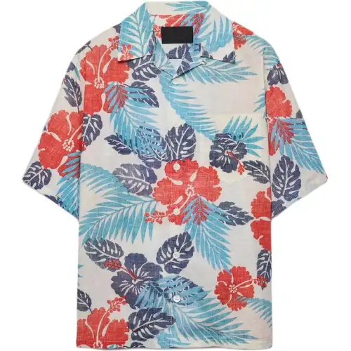 PRADA Graphic Printed Short Sleeved Shirt