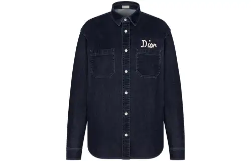 DIOR Quarterly New Products Shirts Men's Blue Polo Collar Moderate Other