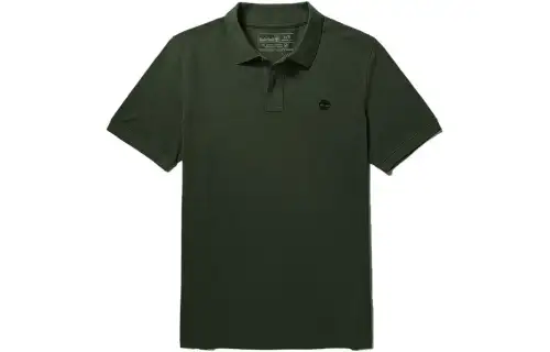 Timberland Polo Shirts Men's Luggage Bag Green Polo Collar Moderate Straight Fit
