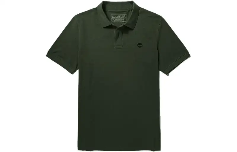 Timberland Polo Shirts Men's Luggage Bag Green Polo Collar Moderate Straight Fit