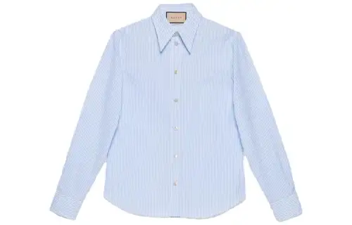 GUCCI Shirts Men's Blue Lapel Moderate Other