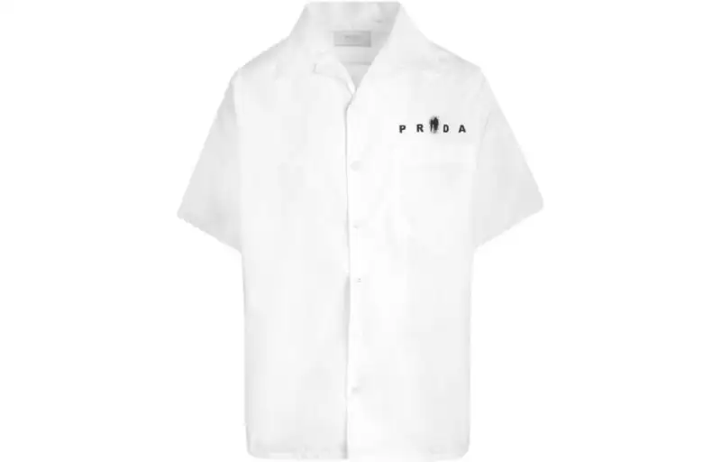 PRADA Shirts Men's White Lapel Moderate Other