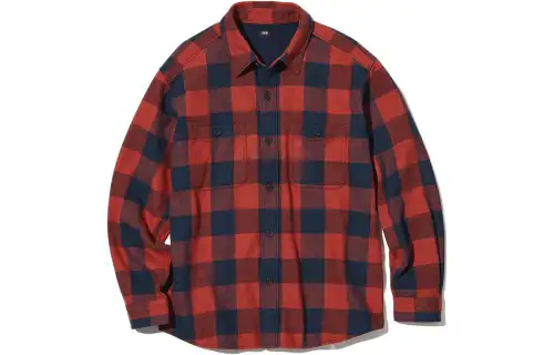 UNIQLO Shirts Unisex Orange Red Polo Collar Moderate Other