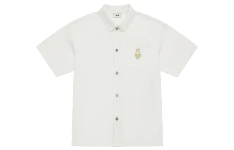 MLB Basic Logo Shirts Unisex Cream Lapel Moderate